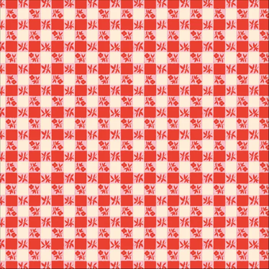 Cloud 9- Buttercream - Kitchen Gingham in red