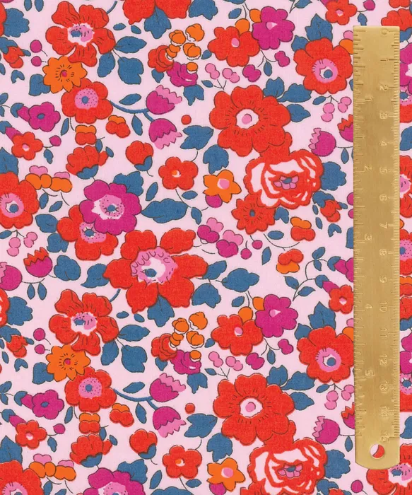 Liberty Lawn Betsy Bespoke Flame and Cerise