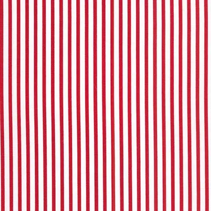 Sevenberry Cotton Printed Cloth - 1-8th inch stripe red