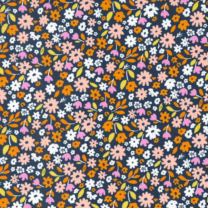 Aneela Hoey - Marigold - Summer Calico on navy