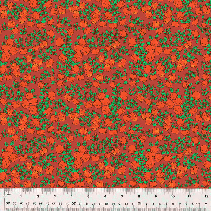 Heather Ross Forestburgh Apples in warm red — The Next Stitch