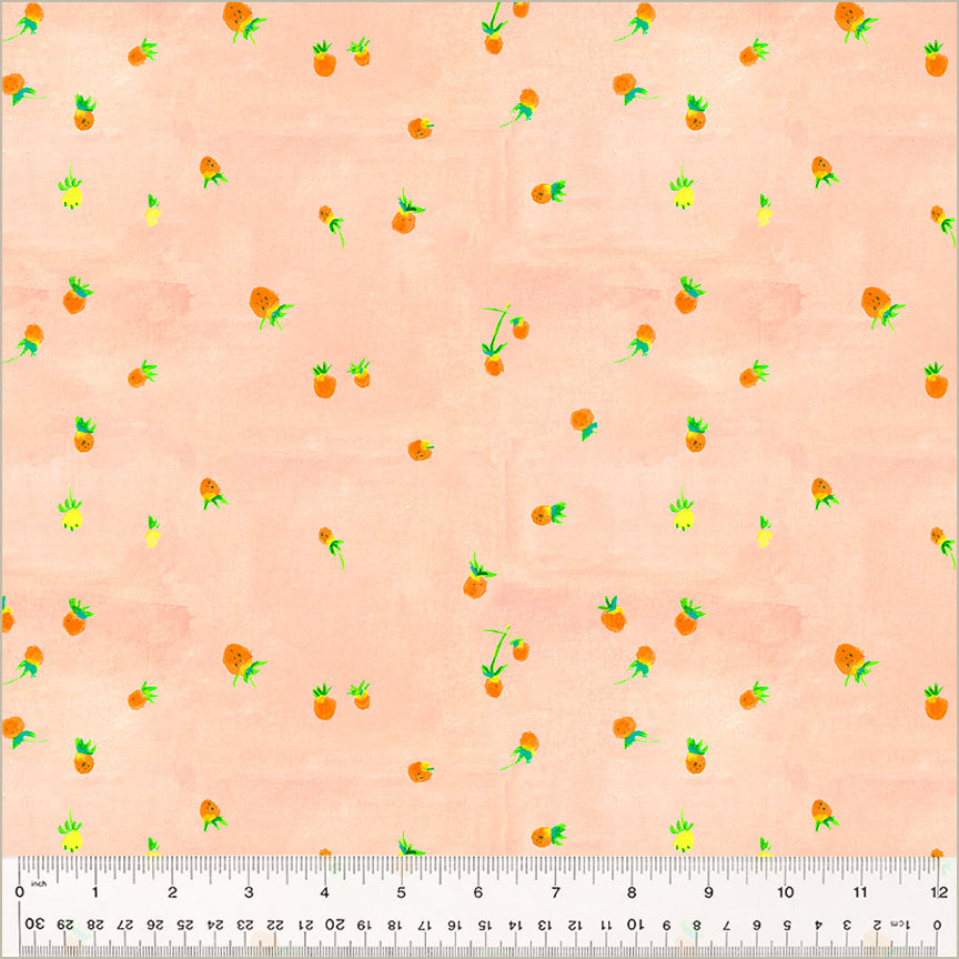 Heather Ross By Hand - Wild Strawberries in blush