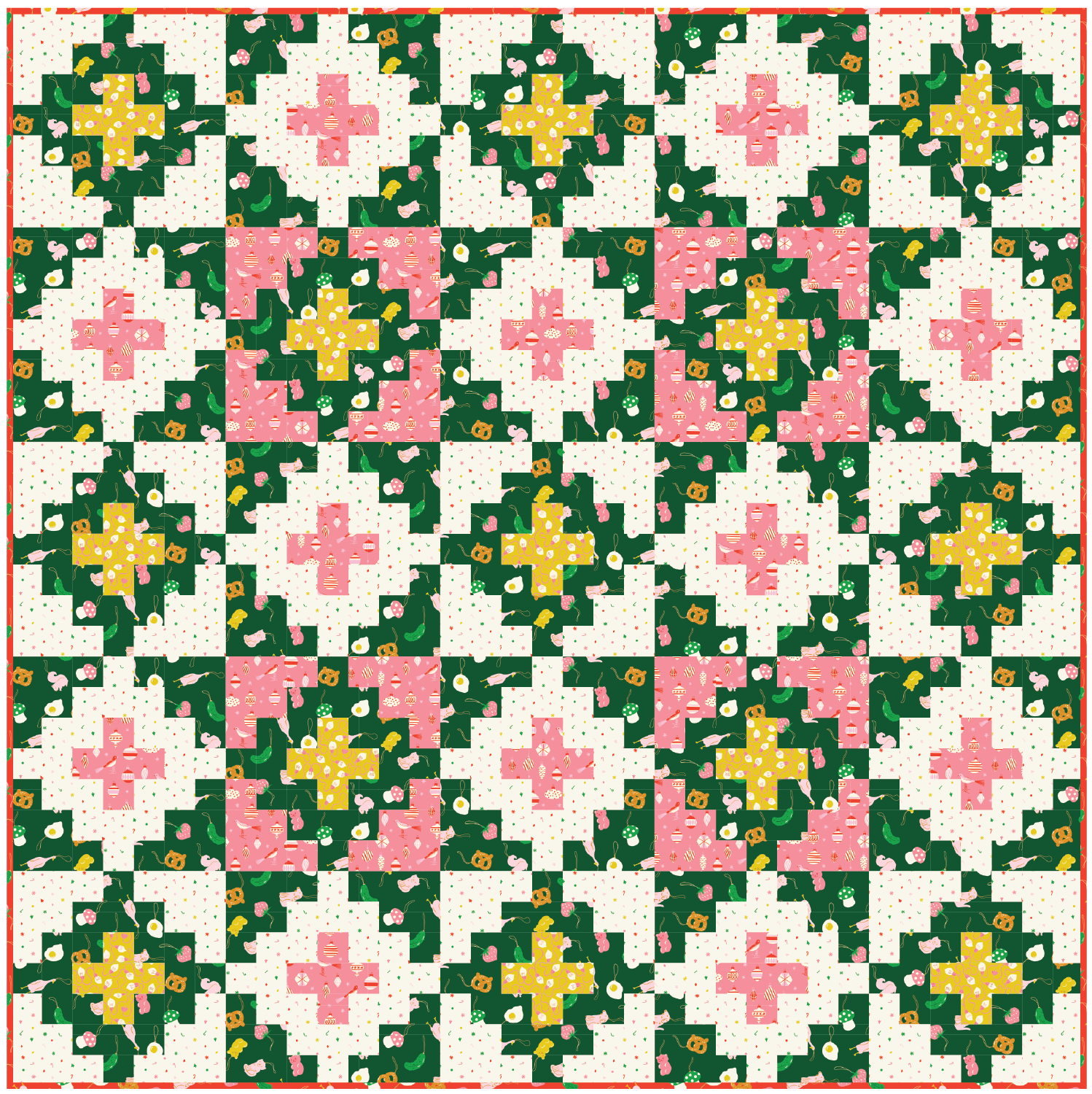 Star Tapestry Throw Quilt Kit in Merry Happy