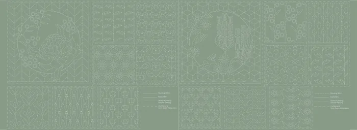 Devonstone - Australian Botanical Sashiko kit in eucalyptus
