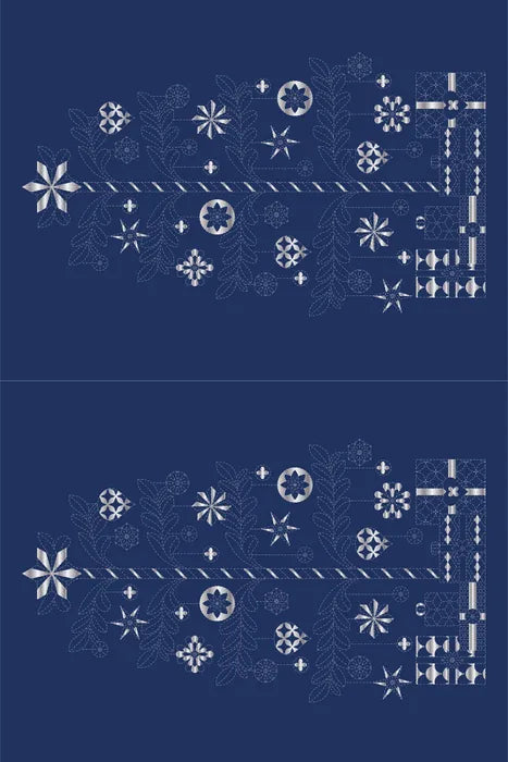 Sashiko Christmas Tree in navy metallic