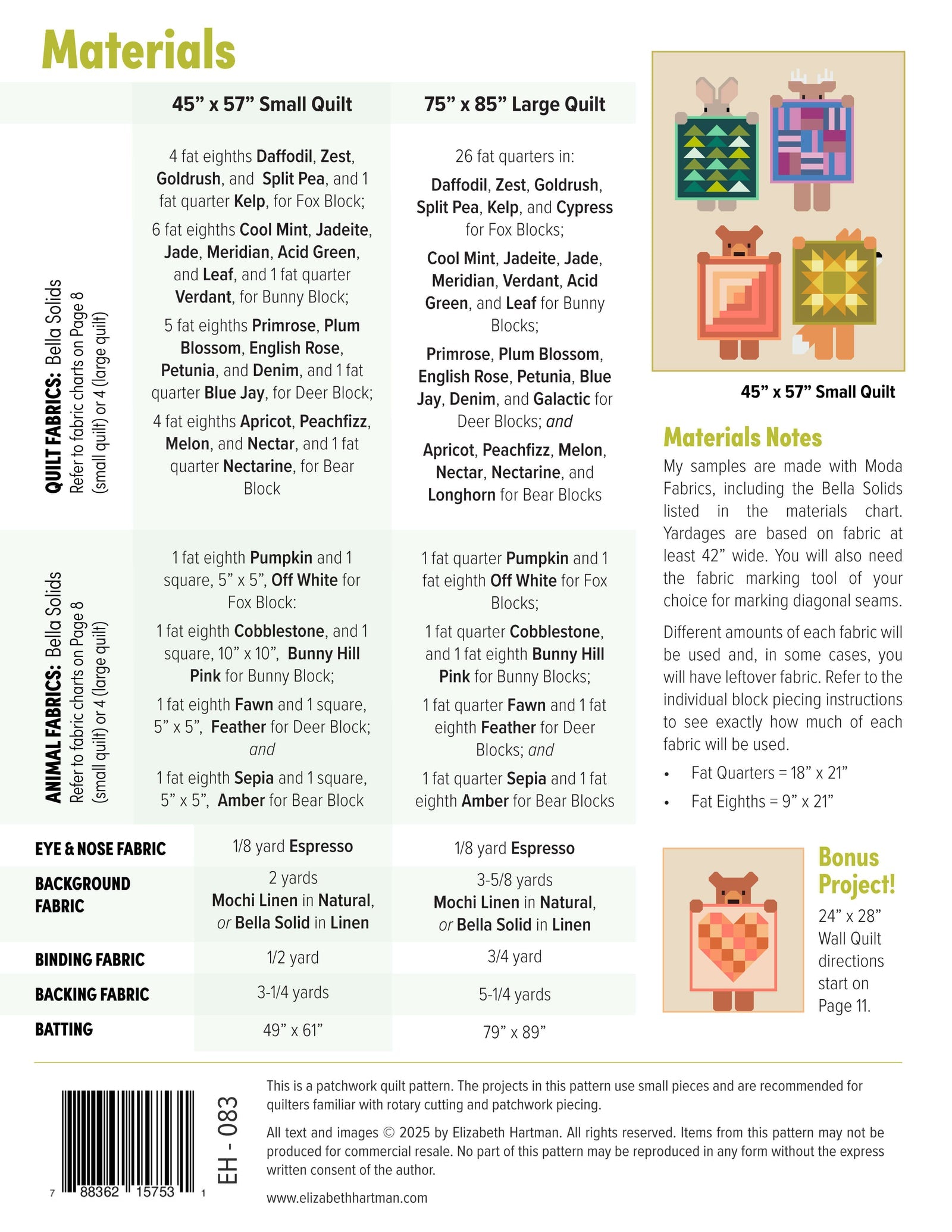 Elizabeth Hartman Show and Tell Quilt Pattern PRESALE