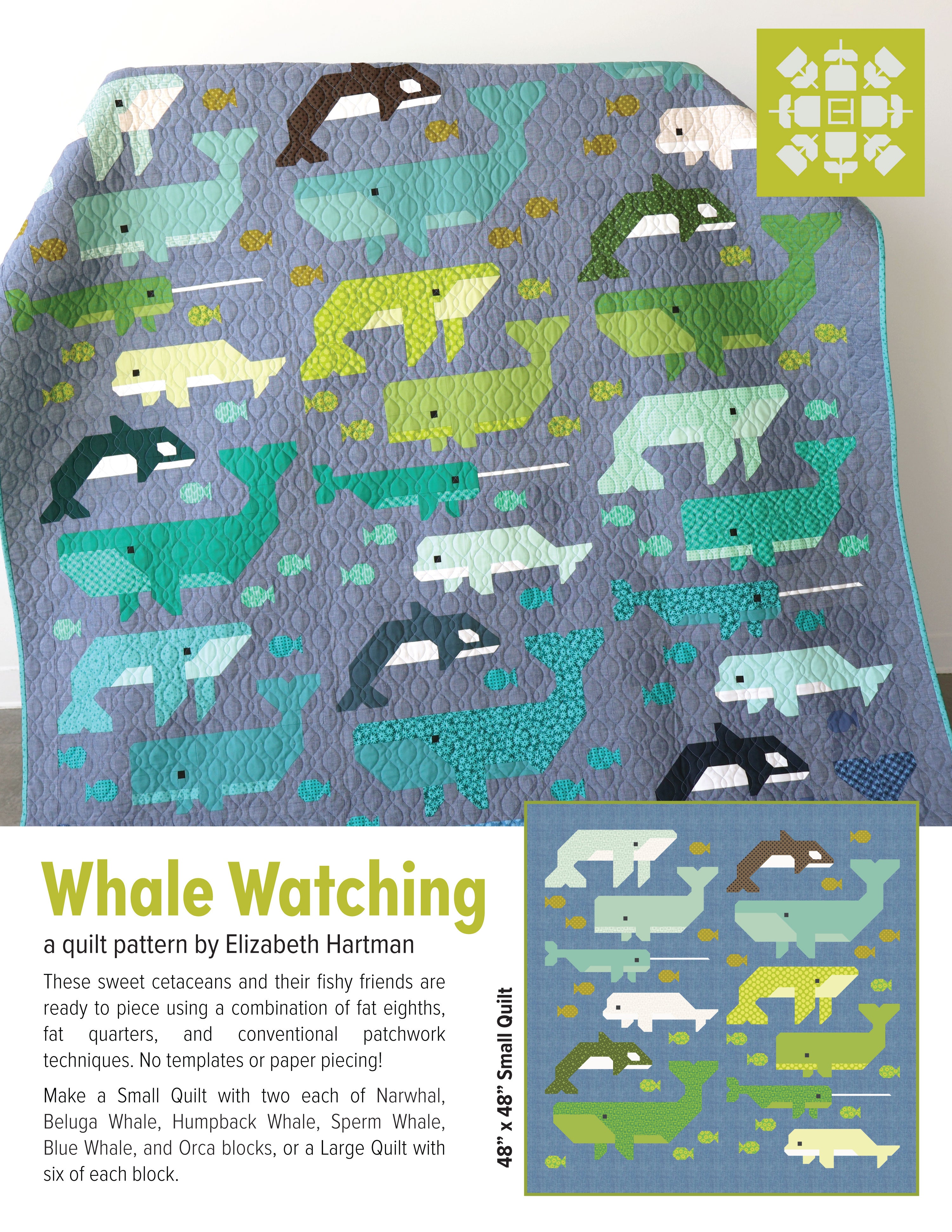 Elizabeth Hartman Whale Watching Quilt Pattern PRESALE