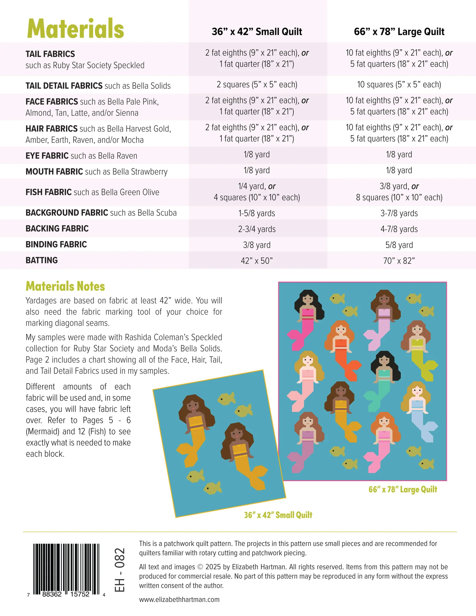 Elizabeth Hartman - Mermaids Quilt pattern