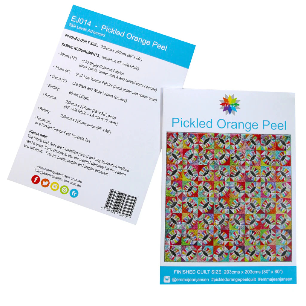 Emma Jean Janson -Pickled Orange Peel pattern & template set
