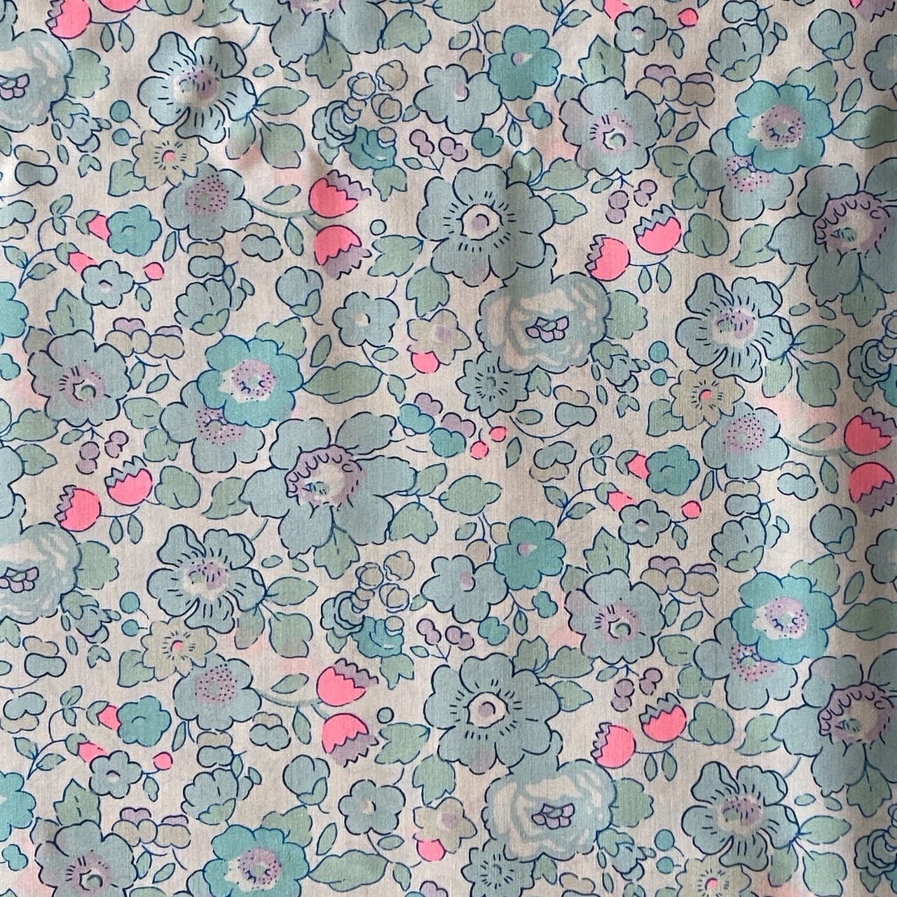 Liberty Lawn Betsy Bespoke Aqua and Neon Pink