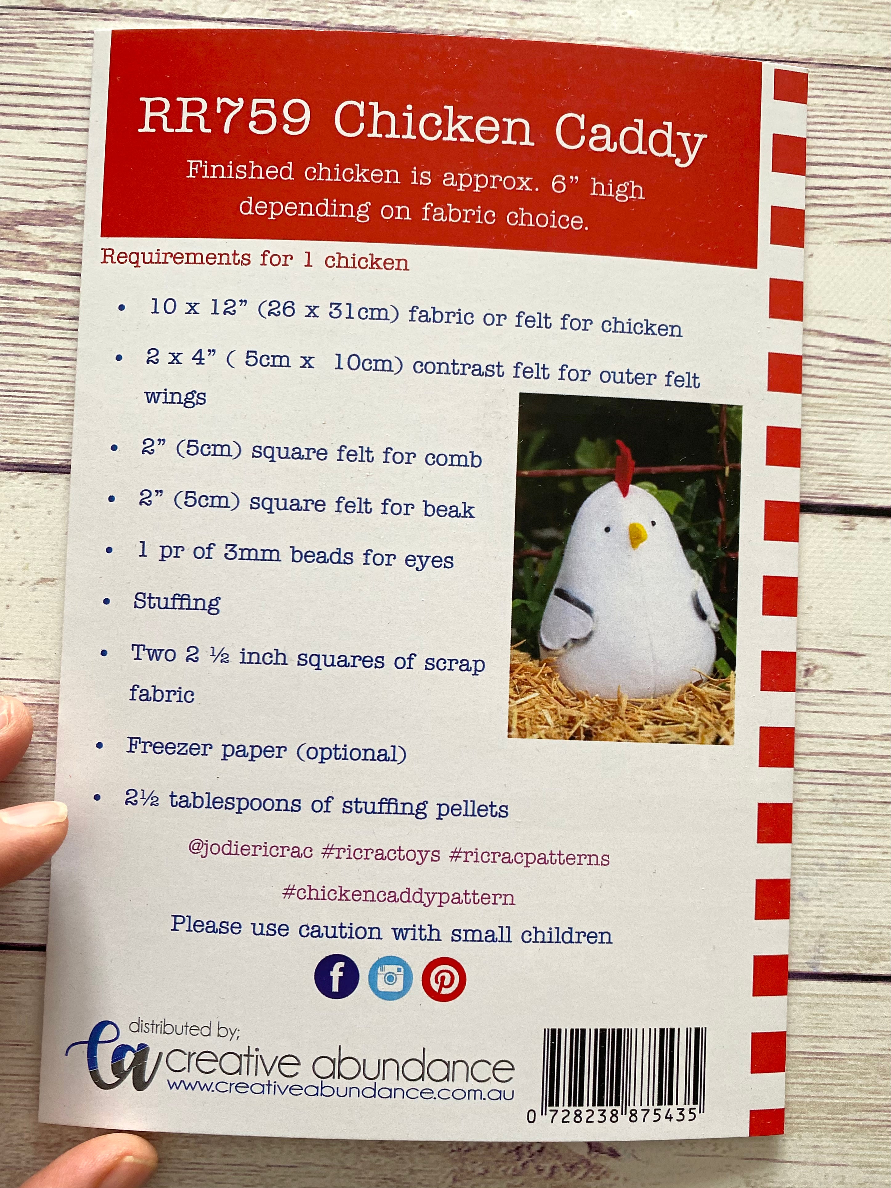 Ric Rac - Chicken Caddy pattern with felt starter pack — The Next Stitch