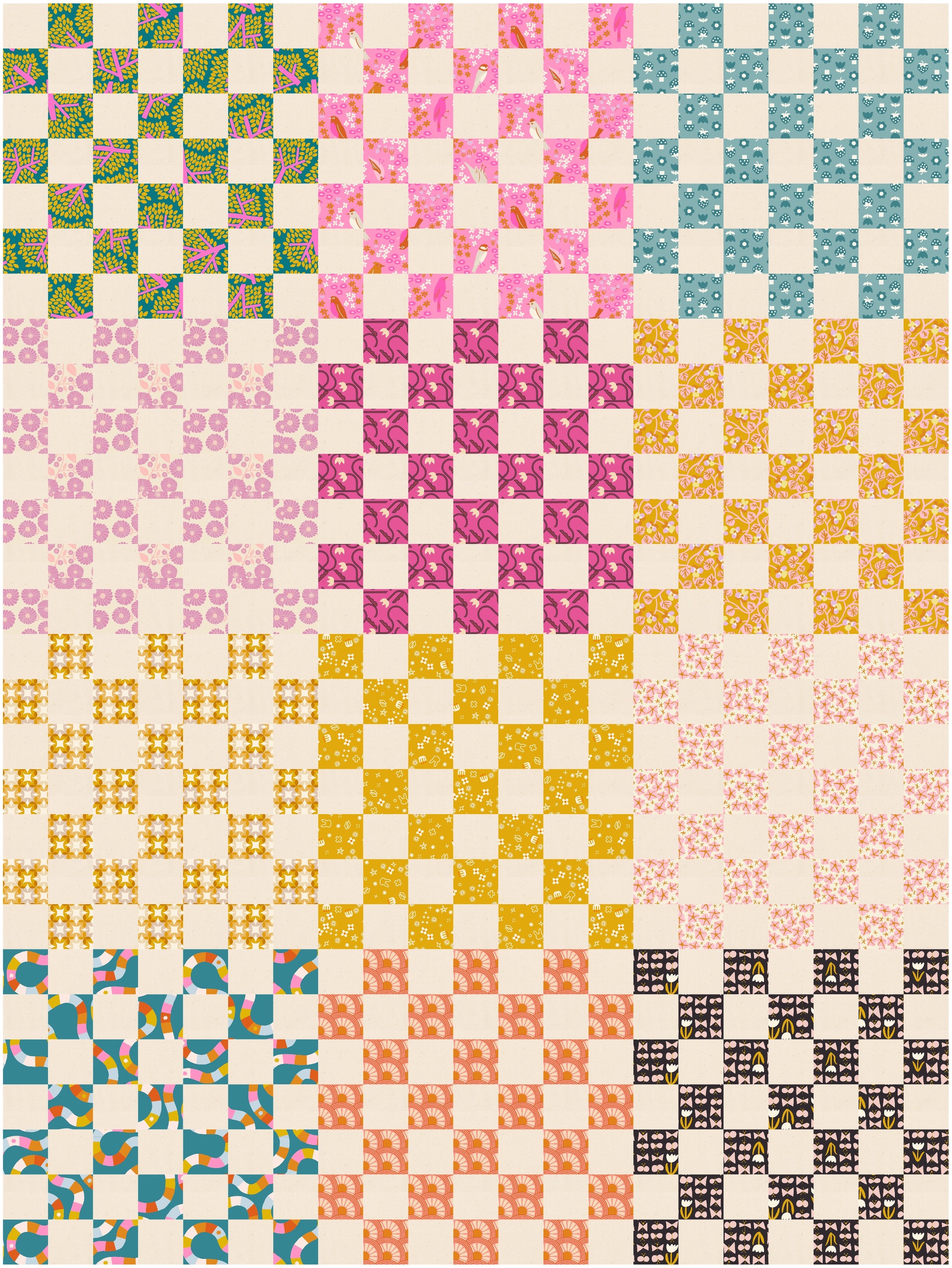Homebody Quilt Kit in Ruby Star Society & Kona Cotton