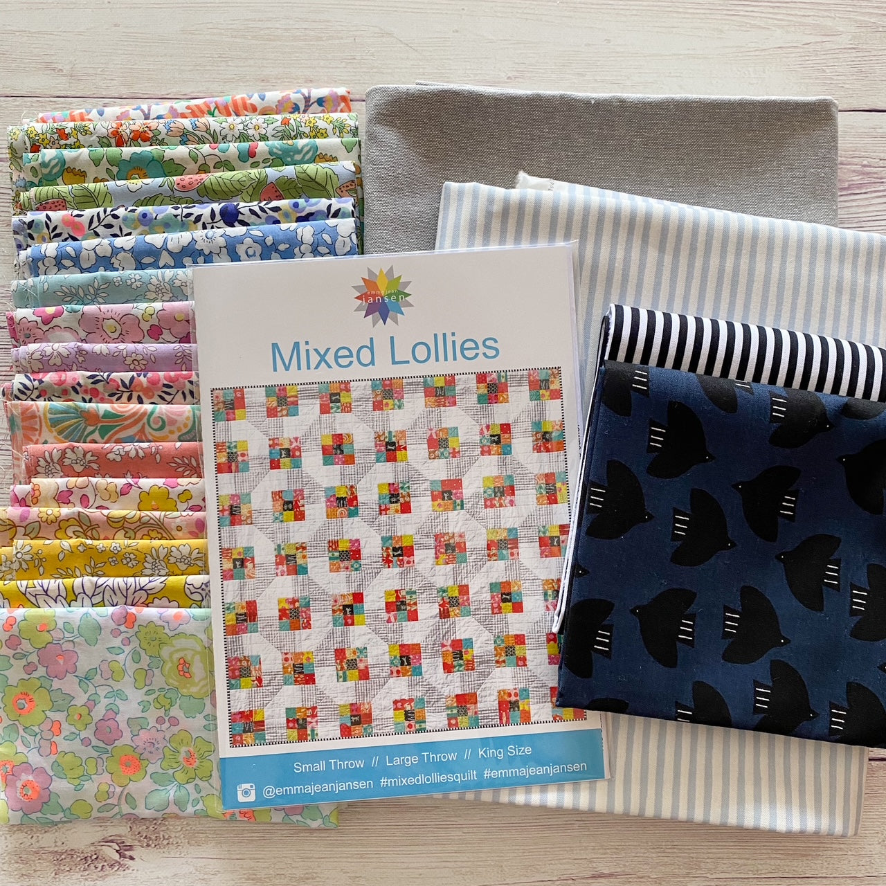 Emma Jean Jansen's Mixed Lollies quilt kit with Liberty Lawn