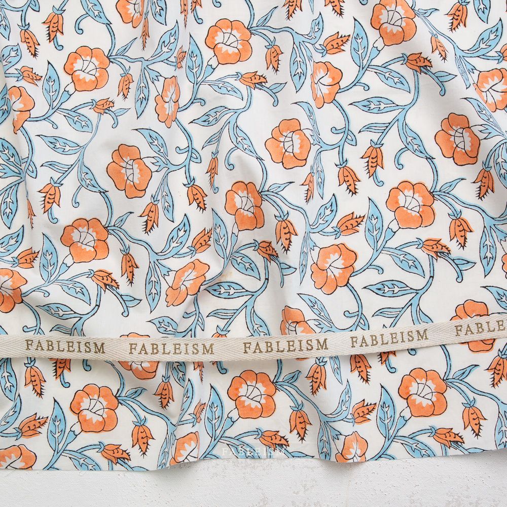Fableism Indian Block Prints: Cottage - Winter Trumpet Vines