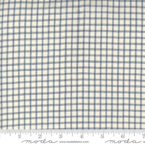 French General Wovens - Open Plaid in Woad Blue