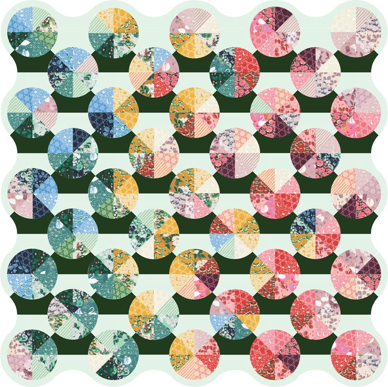 Lizzy House Bright Future quilt kit in Love Letter