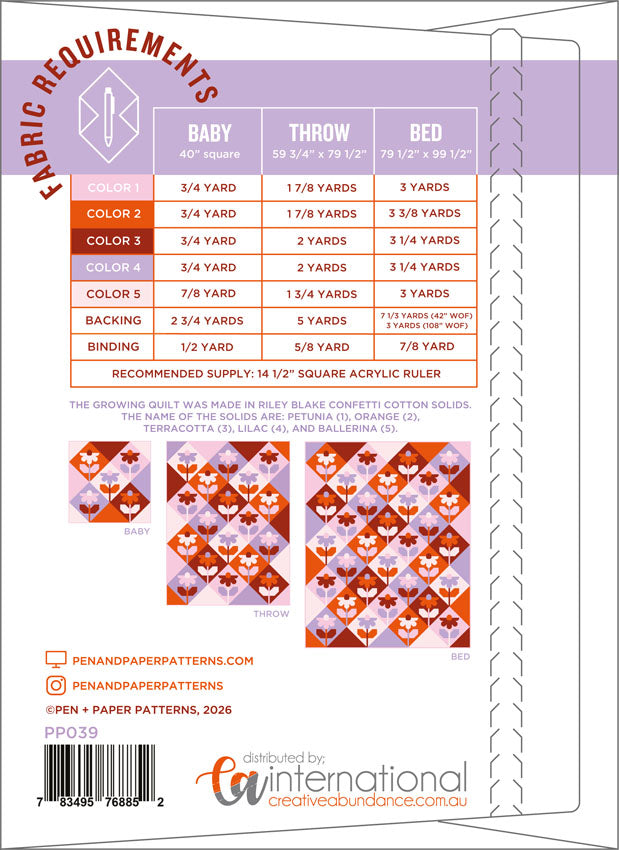 Pen + Paper Patterns - Growing Quilt pattern