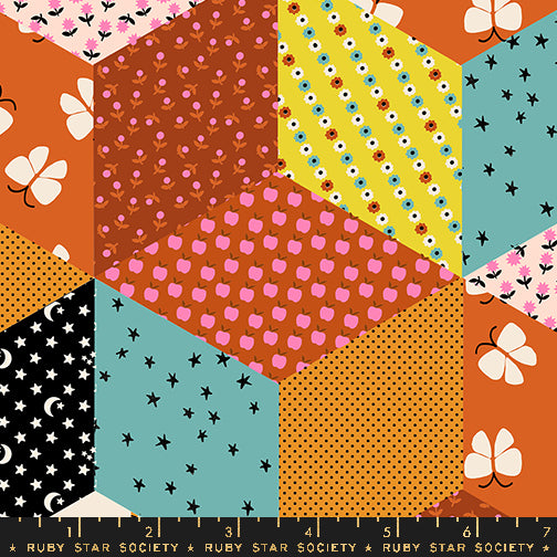 Ooh Lucky Lucky - Canvas Tumbling Blocks - Caramel