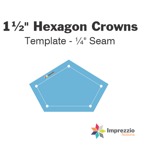 1.5 inch hexagon crown template - 1/4" seam — The Next Stitch