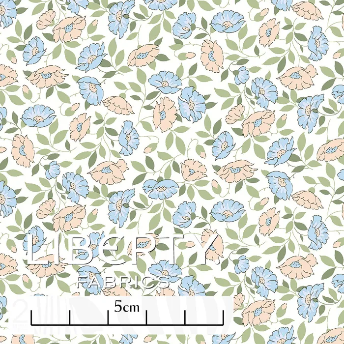 Liberty Lawn - The Floral Journey II - Sasha Kiora blue