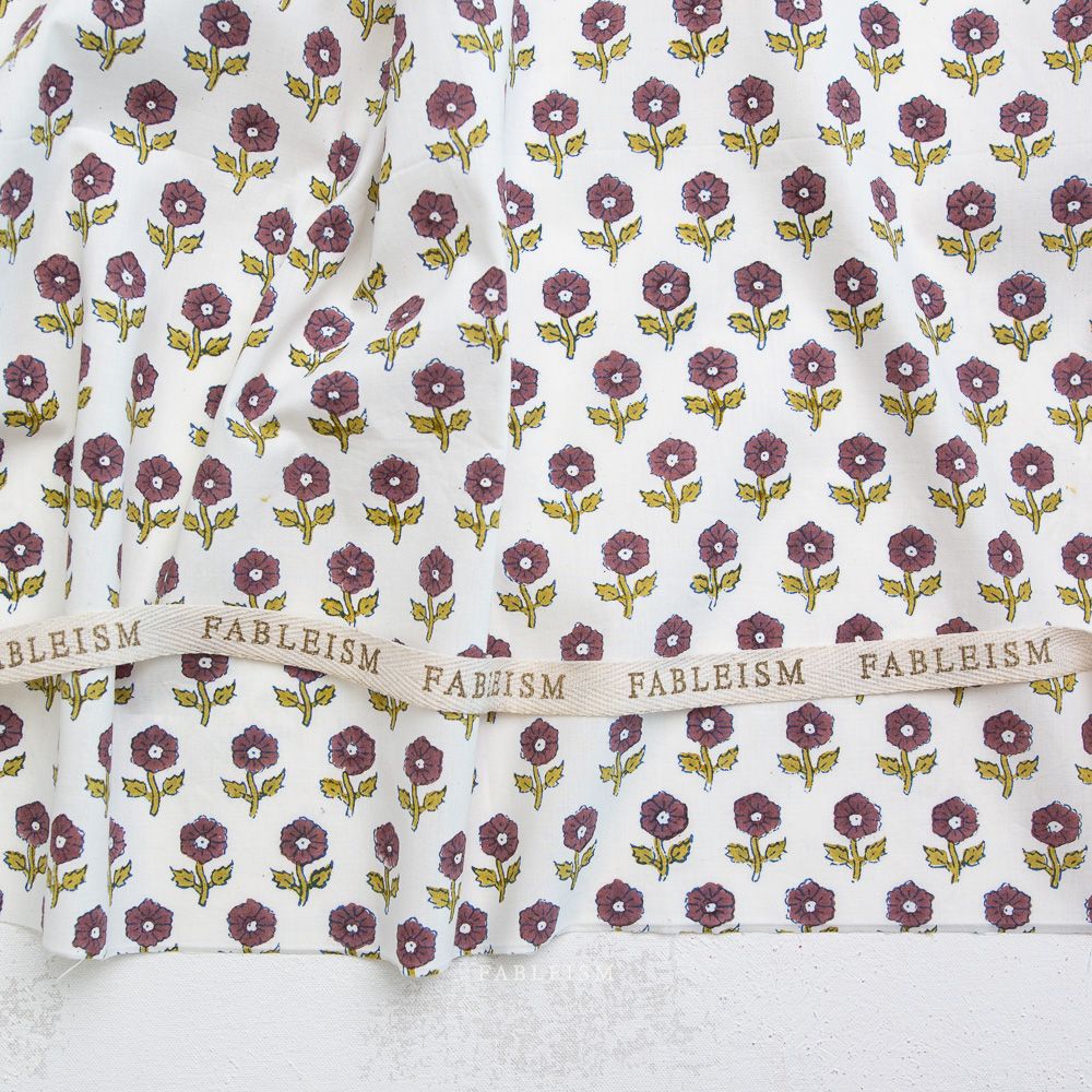 Fableism Indian Block Prints: Cottage - Eggplant Flowerling