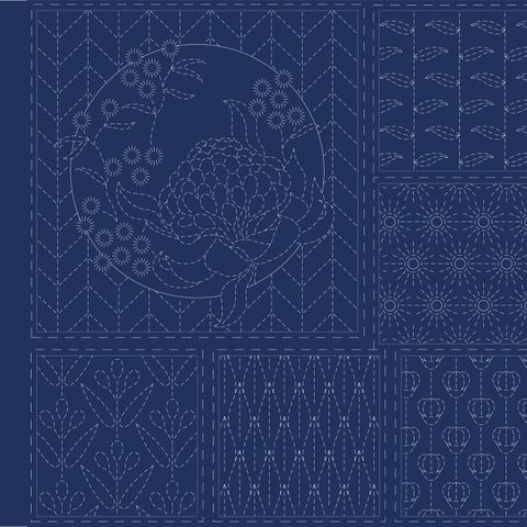 Devonstone - Australian Botanical Sashiko kit in indigo