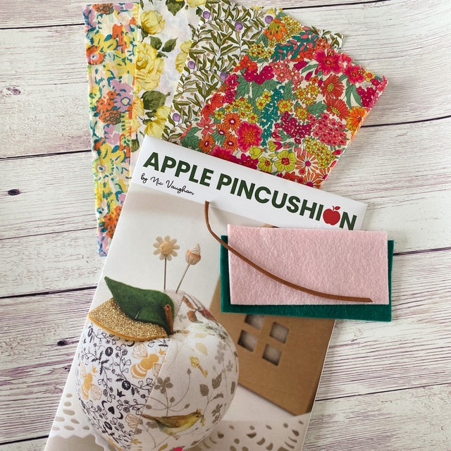 Liberty Apple Pincushion - kit in golden delicious