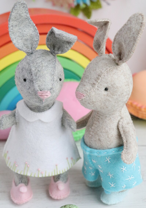 Ric Rac - Monty & June felt bunny pattern