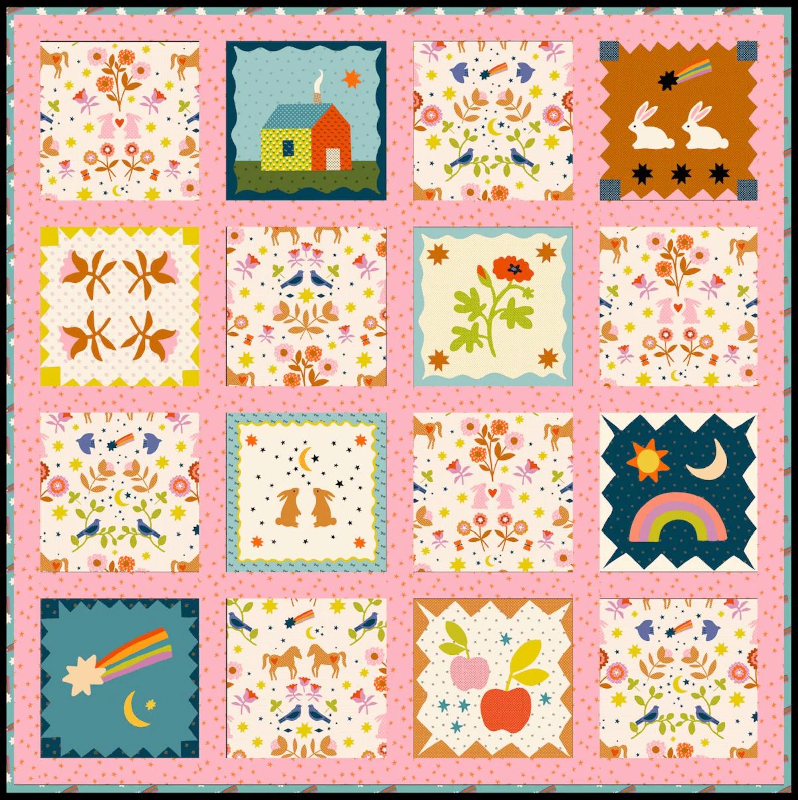 Mystic Fable Throw Quilt Kit with Starry