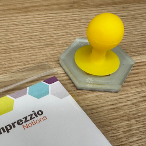 Patchwork Stamp Suction Handle - yellow