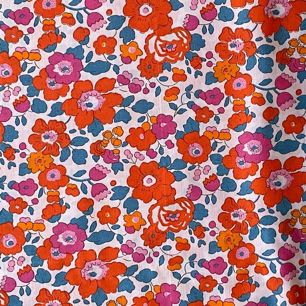 Liberty Lawn Betsy Bespoke Flame and Cerise