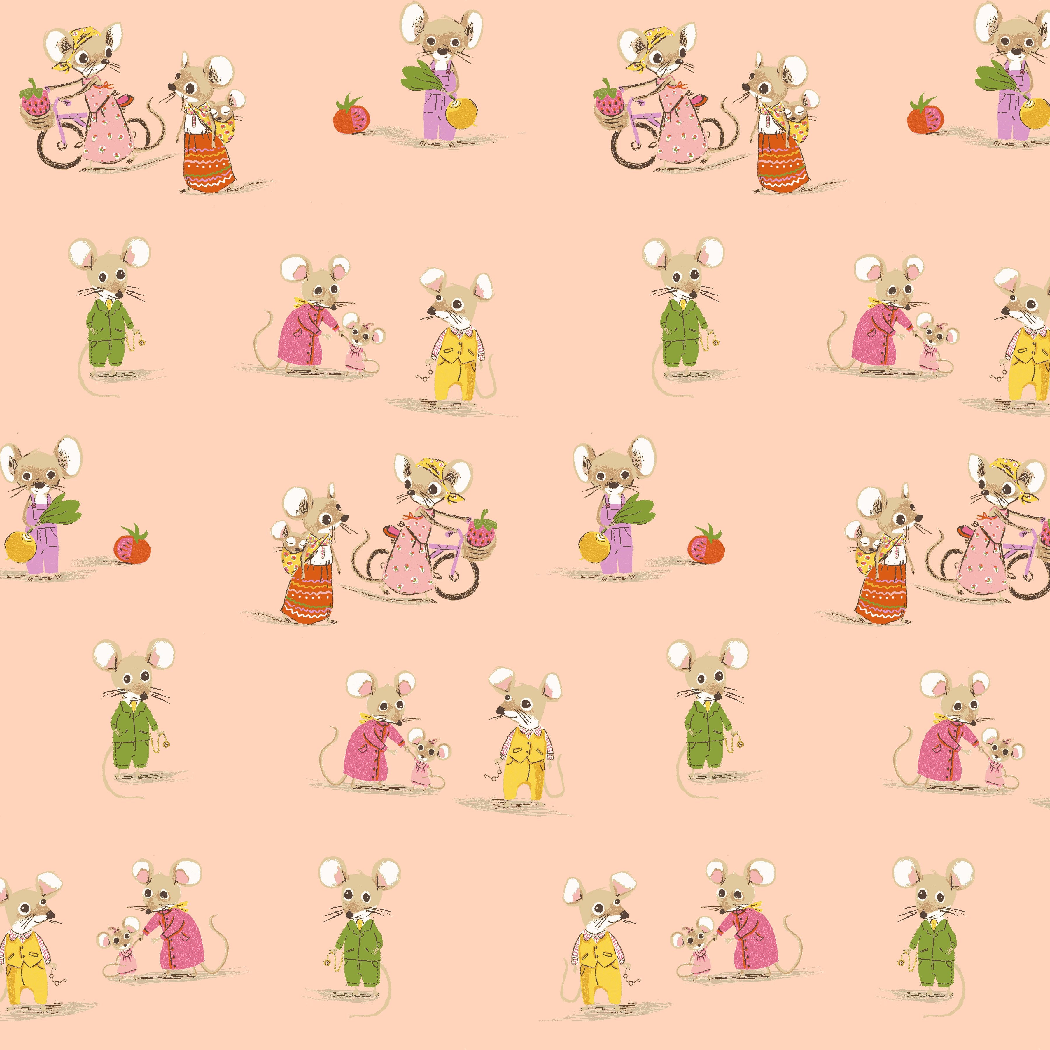 Heather Ross Favourites - Country Mouse/City Mouse - Blush