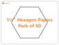 1.25" Hexagon papers - pack of 60