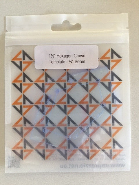 1.5 inch hexagon crown  template - 3/8" seam