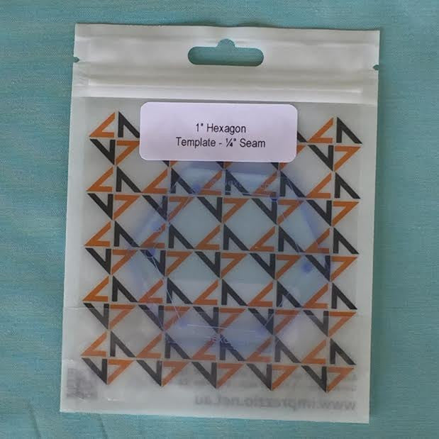 1 inch hexagon template - 1/4" seam