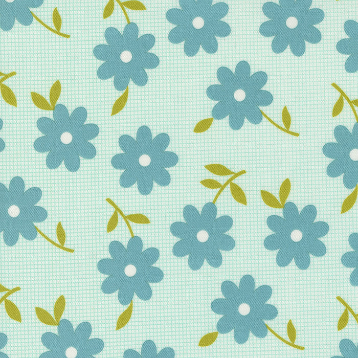 Flower Power - Tossed Daisies on aqua