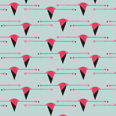 Think Pink - Charley Harper - Flamingo Flight in Grey