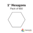 1" Hexagon papers - pack of 650