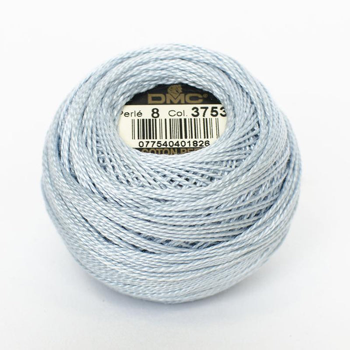 DMC Perle 8 thread - 3753 - Ultra Very Light Antique Blue - The Next Stitch