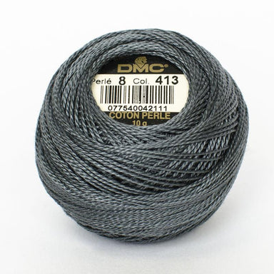 DMC Perle 8 thread - 413 - Dark Pewter Grey- The Next Stitch
