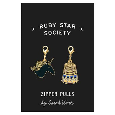 Ruby Star Society - Sarah Zipper Pulls - unicorn and thimble