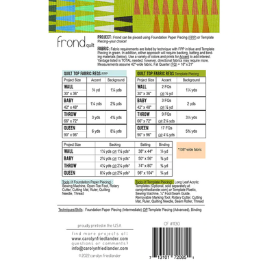 Carolyn Friedlander - Frond Quilt pattern