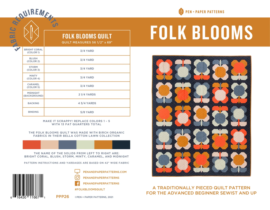 Pen + Paper Patterns - Folk Bloom quilt pattern